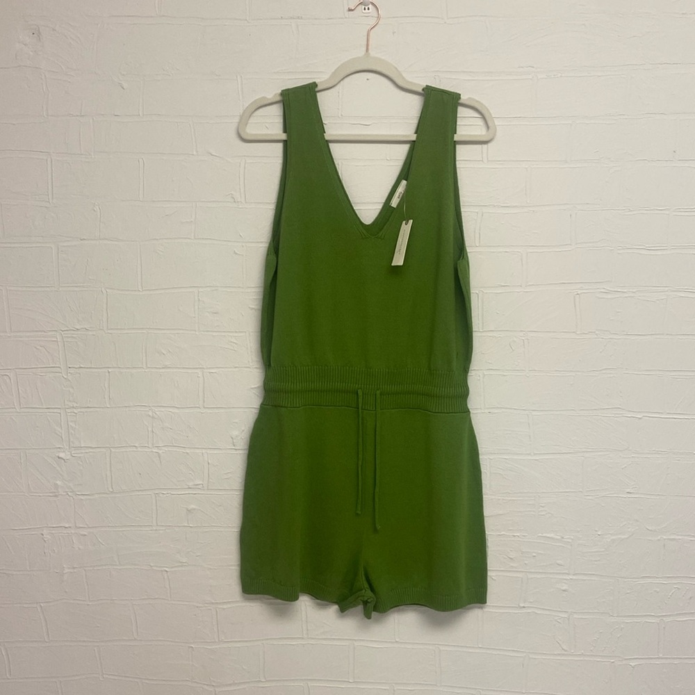 Anthropologie, Knit Romper, Daily Practice. Green, Size L, NWT